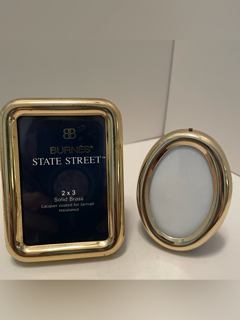 Set Of 2 Vintage Mini Brass Photo Frames 2x3